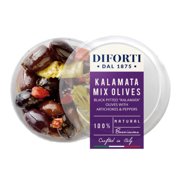 Kalamata Pitted Olives With Artichokes and Peppers - 180g